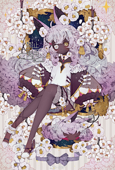 美女构图-花瓣网|陪你做生活的设计师 | #阴阳师# 椒图 画师lof:风起