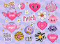 Free vector hand drawn y2k element collection