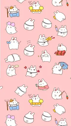 简单 插画 萌物 小清新 平铺 可爱壁纸&quot;(◕‿◕✿