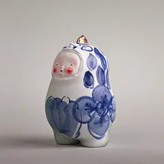 东游记原创手绘陶瓷萌鸡宝宝吉祥如意萌宠摆件新生宝宝中式礼品-淘宝网
