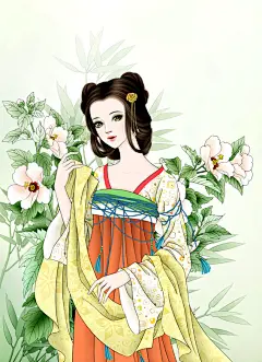 知止民间故事封面美女插画作品