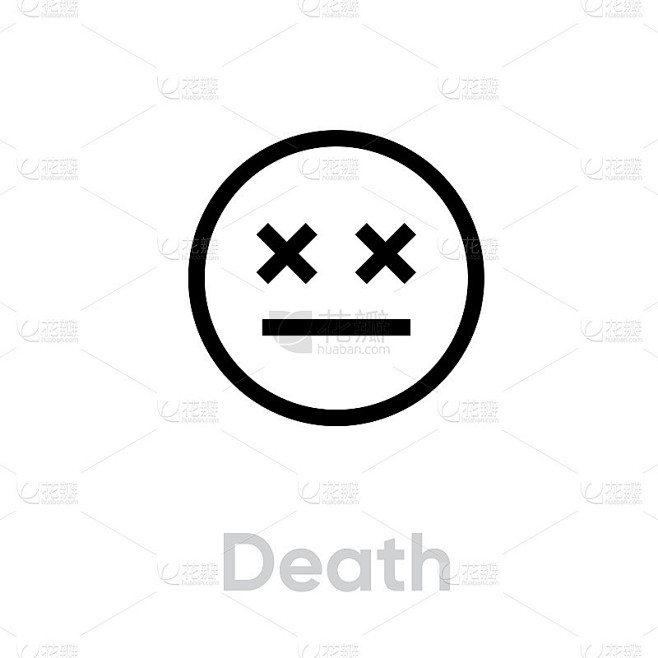 冠状病毒死亡图标。可编辑的行向量。
