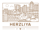 Herzliya办公室小船海洋大厦以色列特拉维夫herzliya市传染媒介例证
