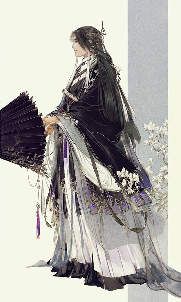 古风男长发飘飘