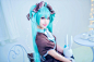 人物2560x1709亚洲女性cosplay模特蓝发蓝眼睛