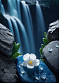 03274-2275459130-Photographic photo,realistic,cinematic,front view,extreme closeup view,atmospheric lighting,(a white petal made of jade falls on