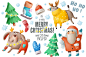 50%OFF Christmas clipart : Set of Christmas clipart and characters. Perfect for sublimation design, t-shirts, mugs, Christmas postcards and posters, wrapping paper and decor --- Get this product and much more in