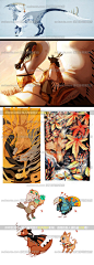 220张欧美兽人插画图片大师绘画参考人物角色野兽怪物狼人鸟人-淘宝网