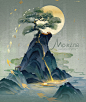 【国潮】小场景山水_莫醒__插画师作品_涂鸦王国gracg.com