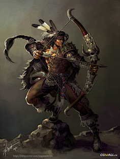cn对比-女射手_游戏原画_游戏图_gamespot游戏基地guo采集到弓箭手