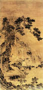 【國畫715】明 周臣《滄浪濯足圖》—— 絹本設色，165 X 82 釐米，現藏山東省博物館。