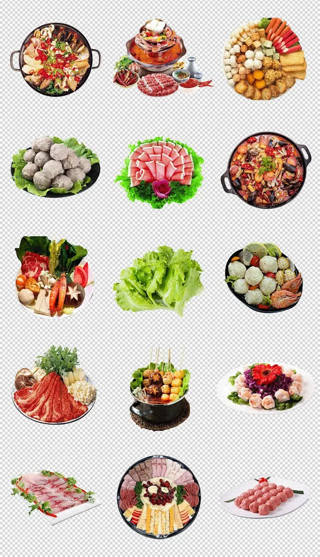 火锅食材菜品菜谱菜单免扣素材-花瓣网