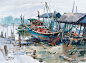 中国水彩名家—冯信群-水彩画作品-爱画网