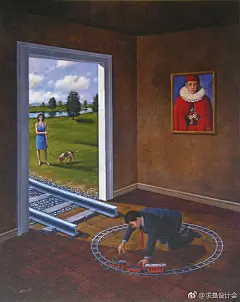 Rafal Olbinski，波兰画家，出生于1945年，1981年移居美国，并很快成为著名的戏剧海报设计大师。他的作品善于利用视觉错觉效果揭示戏剧的内涵，作品经常出现在时代、商业周刊、大西洋月刊、花花公子、纽约时报等主要出版物。#求是爱设计# ​​​​