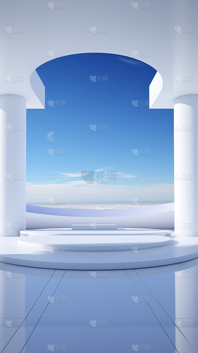 3D立体三维空间蓝色背景