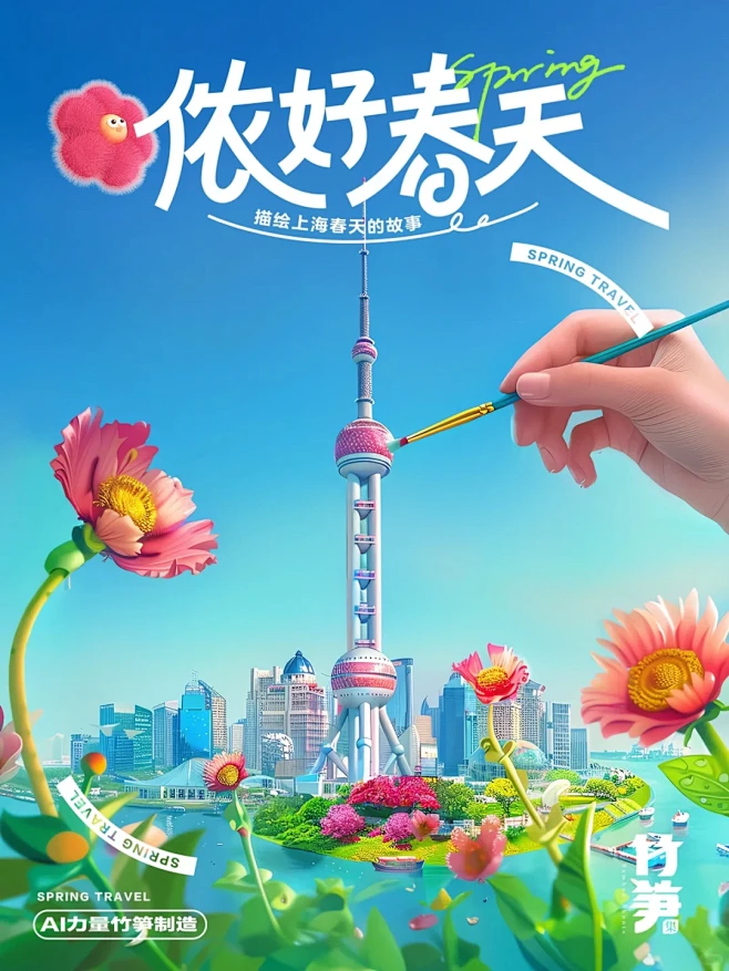 【AIGC】侬好，我用AI为上海做了春日海报 - 小红书-花瓣网