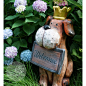 比如树│做旧复古可爱欢迎狗动物摆件花园小品 景观庭院 家居软装-淘宝网