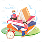 开学季新学期插画儿童人物场景