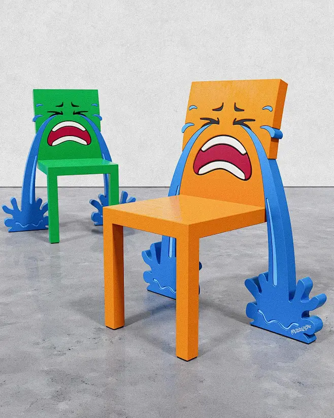 crying chair / 2024 plastic, maple and etc furniture - sculpture art # ...