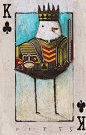 Bird- King of Clubs 2 ACEO by *SethFitts