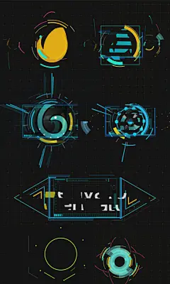 AE模板16组高科技科幻数字MG动态元素企果HUD模板含MG音效-淘宝网