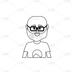 圆点形状的头像男子与t恤设计