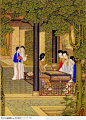 中国国画之古典图画-下围棋的古代女子