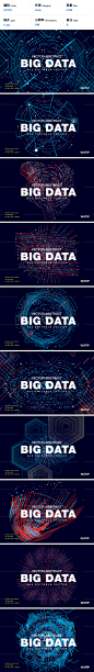 1401372 Abstract Big Data 10款科技电子抽象大数据科幻爆炸背景矢量素材