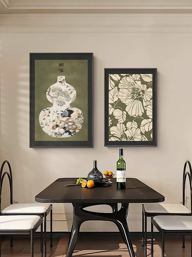 法式中古风葫芦餐厅装饰画复古餐桌背景墙壁画高级感艺术客厅挂画-tmall.com天猫-花瓣网
