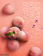 粉红主题 鲜果水蜜桃 白色字体 精美美食海报PSD11广告海报素材下载-优图-UPPSD