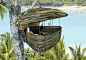 Lofty tree pod dining at the Soneva Kiri Resort in Thailand