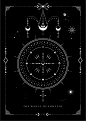 神秘魔法魔术花卉手势月亮太阳金箔透明免抠PNG图案卡片海报素材 (105)