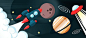 Pictures Planets Rocket Space Vector Graphics