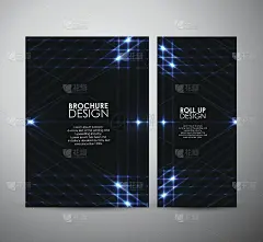 抽象的三角形闪亮。宣传册或商业设计模板卷起来。