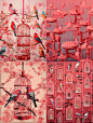 preseletulza_birds_in_cages_pinkredin_the_style_of_eclectic_mon_8bfe2756-7504-4096-bfc2-abf98fb89e83