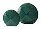 简约轻奢新中式风格 绿色立体竖纹扁圆陶瓷花瓶 中国风家居装饰品