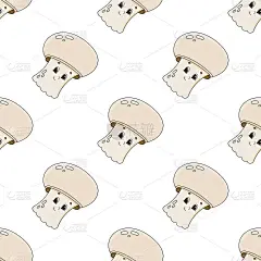 Happy mushroom. Colored seamless pattern with cute