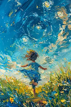 AI数字艺术六一儿童节小王子油画风插画