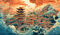 AI绘画_Prompts__an_illustration_of_a_chinese_city_with_mountains_in_the_style__1c07468e-510b-4bda-9a0c-794d0018fea5_xpanx.com