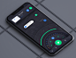 Random Experiment dark iphonex mobile landingpage iphone car clean flat gui map ux ui