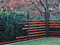 Horizontal wood fence slats