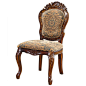 欧式餐椅美式法式实木雕花洽谈椅简约带扶手椅子 新古典别墅椅子-淘宝网
