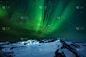 北极光,夜晚,自然,地形,巴伦支海,磁场,极光,两极气候,寒冷,环境