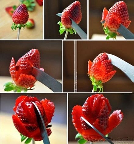 你想过草莓也能用来雕花吗？（转）
