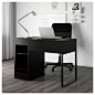 MICKE Desk - black-brown - IKEA : IKEA - MICKE, Desk, white, , It’s easy to keep cords and cables out of sight but close at hand with the cable outlet at the back.You can mount the storage unit to the right or left, according to your space or preference.A