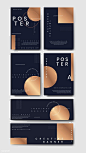 Navy blue poster template vector set | premium image by rawpixel.com / Kappy Kappy
