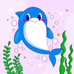 海底欢乐时光微笑海豚的奇幻冒险旅程插画