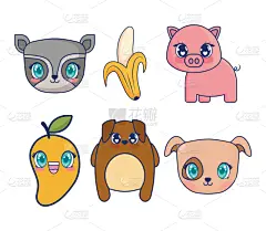 可爱的,可爱,性格,芒果,一个物体,猪,小的,儿童,熊,布置