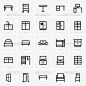 Furniture Icons - Decorative Symbols Decorative