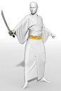 #SAI资源库# 九条制作的一组DAZStudio动态模型，和服男子的躺坐、站立等角度姿势，可学习参考！自己收藏，转需~